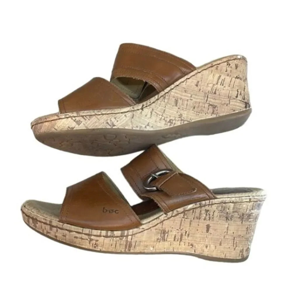 b.o.c. Born Concept Wedge Heel Sandals Comfort Cork Heel‎ Size 10